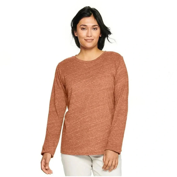 Long Sleeve Crewneck Tee Cinnamon X-Small - Picture 1 of 10